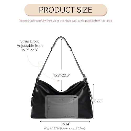 Bolso Hobo de cuero suave para mujer miniatura 3