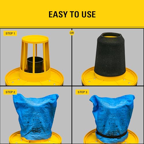 Stanley 25-1201 Blue Cloth Reusable Filter with Clamp Ring for 1-5 Gallon Wet/Dry Vacuums, Compatible with SL18910P-3, SL18130P, SL18133, SL18129