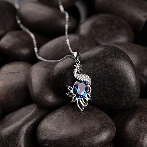 Aphrodite's Peacock Necklaces For Women, Swarovski Crystal Spirit Animal - Peacock Necklace Gift Set, 925 Sterling Silver Necklace, Swarovski Necklace For Women, Peacock Gifts For Women, Girls Peacock Necklace, Peacock Choker Necklace For Girls #TOP2