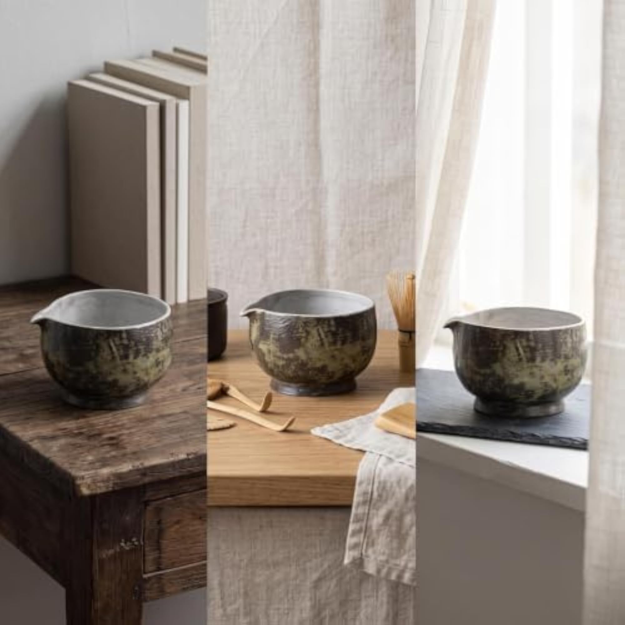 Ceramic Matcha Bowl with Spout for Tea Lovers