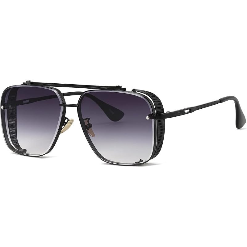 Oversized Steampunk Square Pilot Sunglasses for Men Women Outdoor Shades Glasses