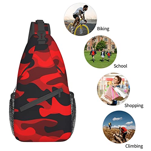 SUPLUCHOM-Sling-Bag-Military-Camouflake-Camo-Red-Black-Hiking-Daypack-Crossbody-Shoulder-Backpack-Travel-Chest-Pack-for-Men-Women