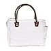 SEL de MER Canvas Tote Bag for Women, Shoulder Bag with Leather Handles, Beach Bag, Handbag, Travel & Everyday Use (Sel De Mer, Off-White, 13 x 10 Inch)