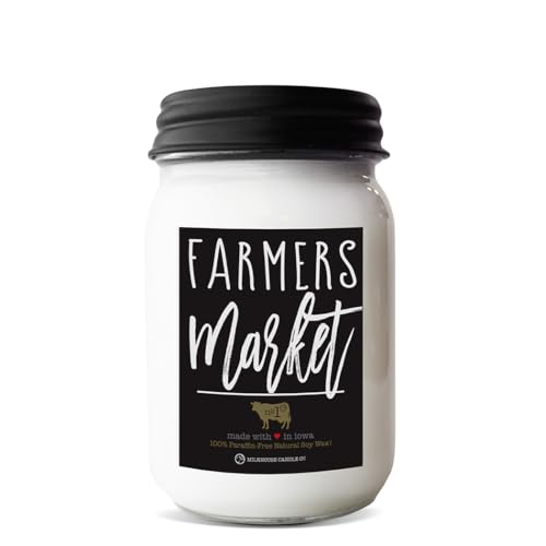 Image of Milkhouse Farmers Market Soy Candle, 13 oz Mason Jar, 70+ Hr Burn