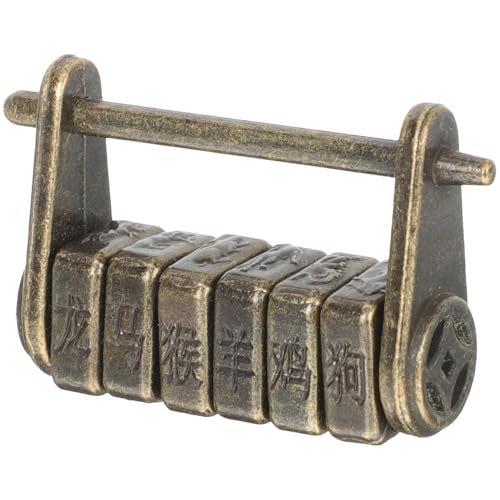 CTIRCHIU レトロパドロック 小型アンティーク風合製み合わせ南京錠 スーツケース 木箱 ジュエリーボックス用 伝統文字入り耐錆加工