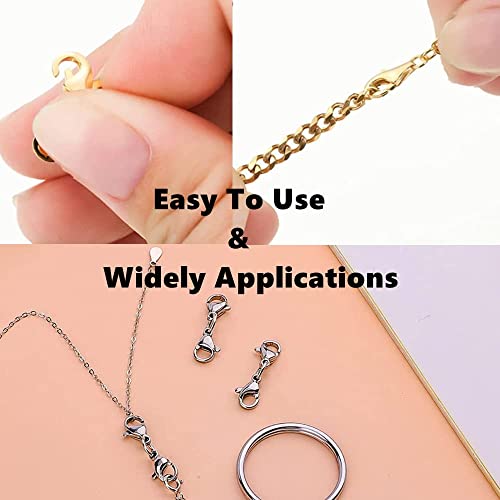 Double Lobster Clasp For Jewelry Making, 4 Sizes Double Claw Clasps For Bracelet Connector, Jewelry Clasps For Necklace Extender #TOP3