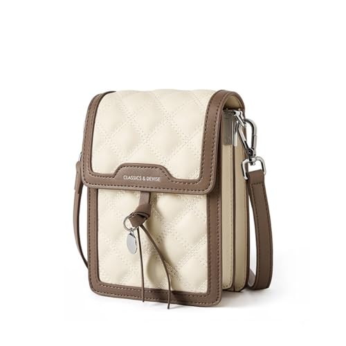 Sac bandoulière matelassé beige et marron chic pour femme