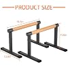 Wooden Parallel Bar and Dip Bar with Thick Beech Handles, Push-up Bar, Rock-Free Fitness Equipment for Handstand, L-Sit, Gymnastics, Strength Training Home Gym,500lbs