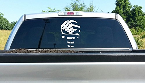 J1033 Large Skull Punisher Flag Decal Sticker