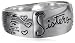 Sterling Silver "Sisters" Inscribed Outside Ring, Size 7