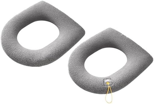 XKONG Toilet Seat Cushion,Pieces Toilet Seat Cover,Pads with Handle,Soft Thicker Stretchable Washable Fits All Oval Toilet Seats,2pcsOrdinary Style + Thickened Handle Style