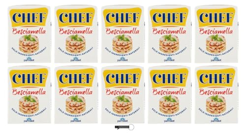 Parmalat Chef Besciamella, Salsa Besciamella Classica, Confezione da 10 x 200 ml, Solo Ingredienti Naturali, + portachiavi italy shop service