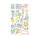 Puerto Rico Doodles Leinwand-Poster, Wandkunstdruck, Bild, 