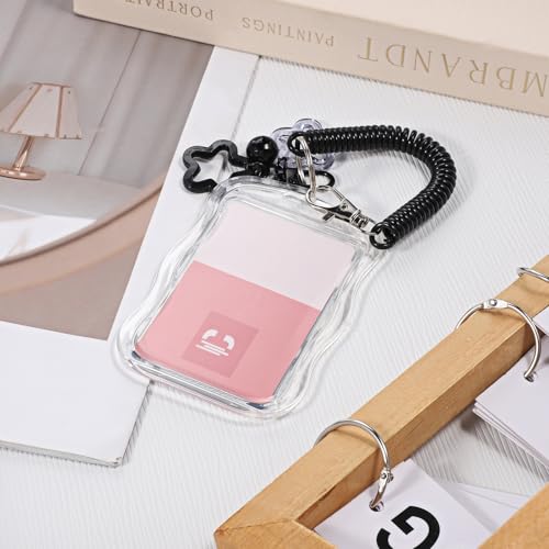SHENLIU 1 Stück Photocard Holder, Acryl K-pop Photocard Holder Fotokartenhalter Ausweishülle K-pop Photocards Mit Schlüsselanhänger Für Idol Album Karten Bank Foto Studentenbus Kartenanhänger