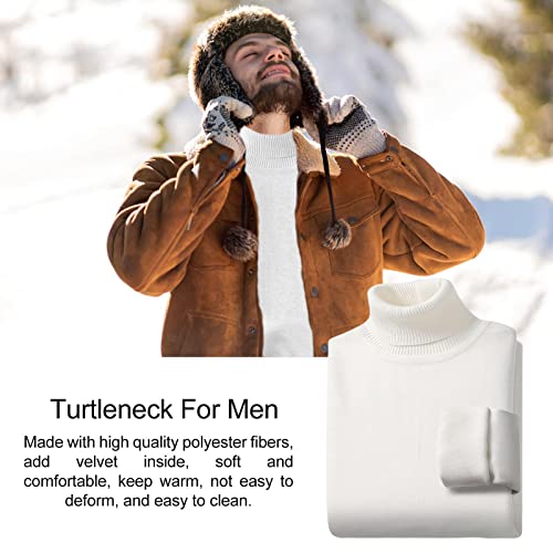 Homens Suéter Gola Alta - Mens Gola Alta,Suéter de malha de pelúcia e engrossar outono inverno térmi