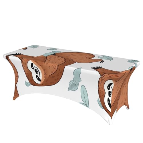 Nappe extensible en élasthanne rectangulaire 1,8 m lavable nappe de table extérieure marron - 2