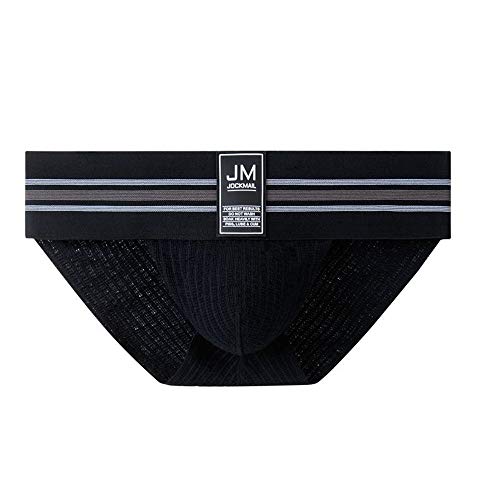 JOCKMAIL Herren Slip Sportlich Unterstützer Breiter Gürtel Komfortabel Herren Unterwäsche Slip für Turnhalle Sport (XXL, SCHWARZ) Cover
