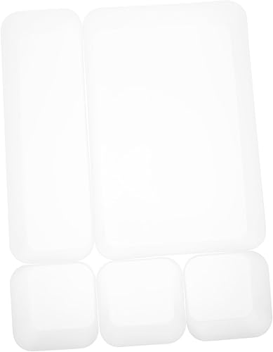 Cabilock Cajas organizadoras de cajones divididas de 4 piezas, color blanco arena, cajas de almacenamiento para organizadores de maquillaje y tocador