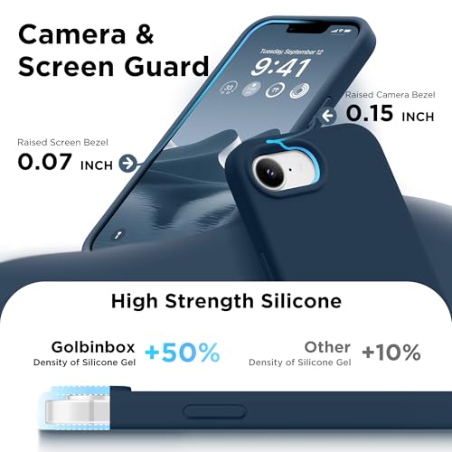 Image of GolbinBox Magnetic for iPhone 17e /16e Case, Silicone Cover, Dark Blue