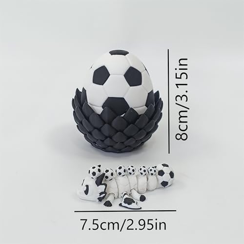 Kynovatrix Enchanted 3D Egg with Miniature Inside - Handcrafted Printed Collectible | Fantasy Decor & Gift (Soccer Dragon & Egg (Box)) — view 4