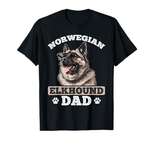 Norwegian Elkhound Dog Breed Norwegian Elkhound Dad T-Shirt