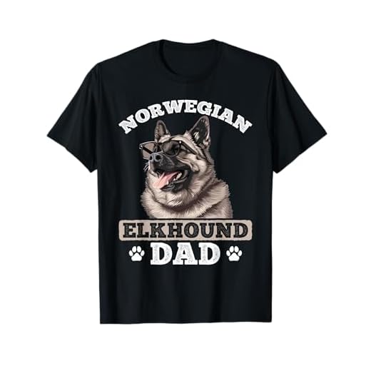 Norwegian Elkhound Dog Breed Norwegian Elkhound Dad T-Shirt