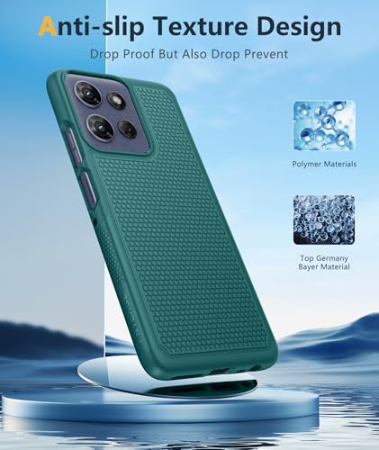 Image of FNTCASE for Moto G-Power 2025 Case: Motorola G Power 2025 Case 14FT Military Grade Drop Protection with Screen Protector Shockproof Anti-Slip Rugged Matte Dual Layer Daily Cover 6.8 Inch (Green)