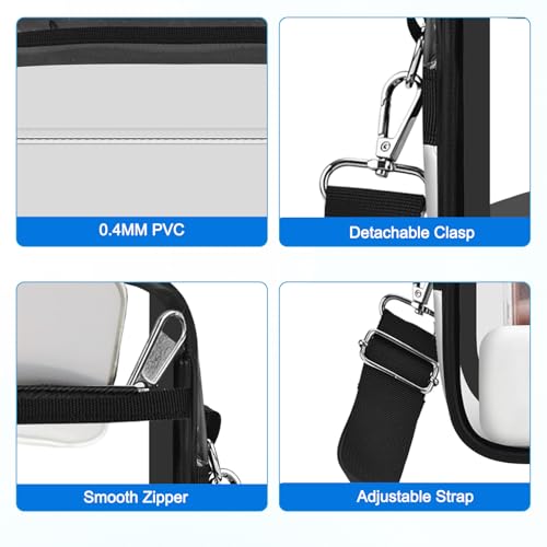 Image of Busiuw Clear Bag Stadium Approved for Stadium Events Small Mini Women Sports Fan handbags& Purse