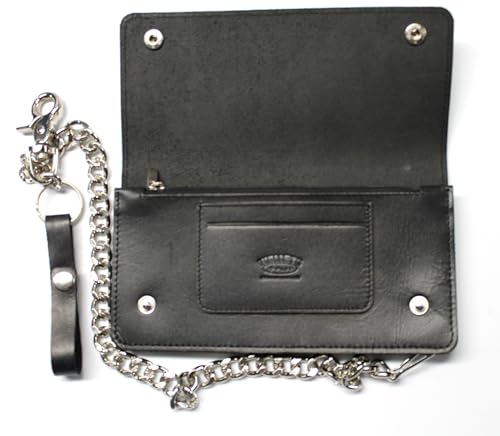 Trucker Wallet Premium Leather with 18 inch Chain (Black)2