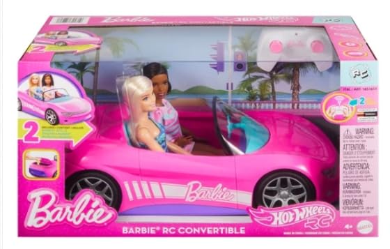 Hot Wheels Auto Barbie Cabrio Telecomando con 2 Bambole