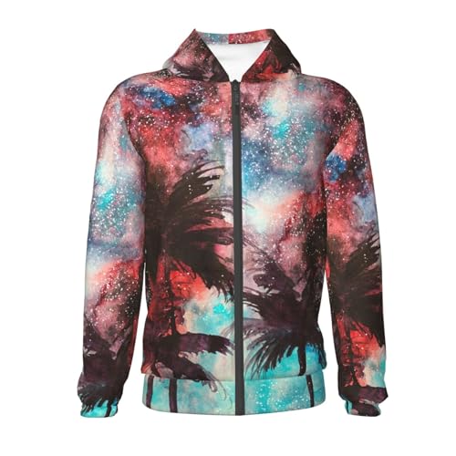 Tropical Night Kids Pullover Hoodies Boys Zip Up Sweatshirts Girls Athletic Clothes with Pocket2