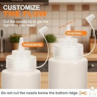 OAMCEG 8 Stück Squeeze Flaschen - 350ml 12oz Durable Condiment Kunststoff Squeeze Squirt Bottle mit diskreten Messungen, Würzpressflaschen für Ketchup BBQ Saucen Sirup Gewürze Dressings, BPA frei – Ansicht 4