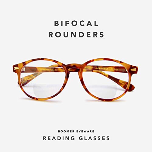 image for Boomer Eyeware Classic Stylish Bifocal Rounders, Reading Glasses for M