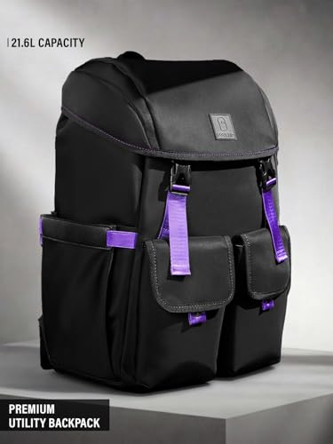 Image of The Souled Store Nebula Backpacks | 19.5L Durable Canvas Laptop Bag for Men & Women | 15.6 Inch Padded Tech Sleeve & Dual Compartment Rucksack - Space Grey