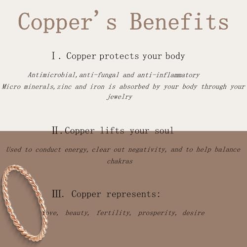 LIU JUN Copper Tensor Ring For Women, Pure Copper Tensor Solid Twisted Handmade Health Rings Set For Women Men Fashion Energy Jewelry Gifts (pure copper, 7) by LIU JUN - Used condition - Image 7