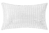 Lux Sparkles London Luxury Velvet Cushion Cover 30x50cm Rectangular Lumbar – Crystal Diamanté Rhinestone Sparkle Throw Pillow for Sofa, Bed & Living Room