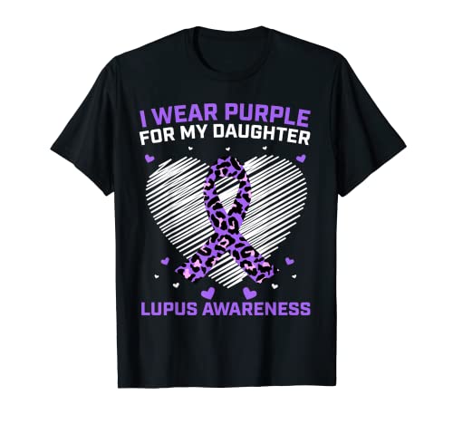 I Wear Purple For My Daughter Lupus Awareness - Impresión de guepardo Camiseta