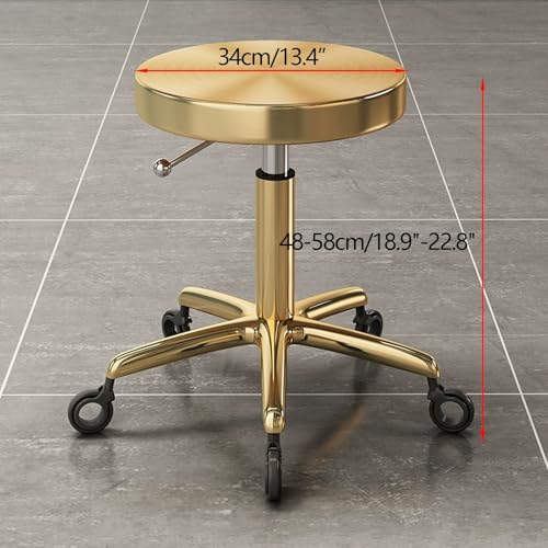 椅子 丸イス 丸スツール 高さ調節可能 キッチン椅子 高さ約48-58cm 昇降回転スツール 360°回転 おしゃれ カウンターチェア(Silver) [3]
