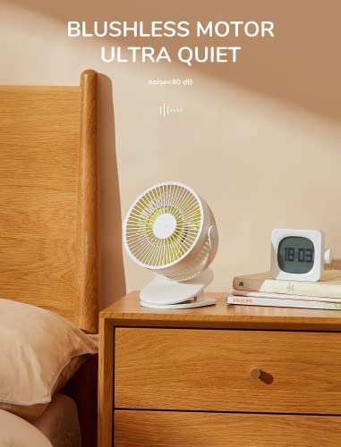 Petit ventilateur USB rechargeable 4 vitesses avec pince robuste - 6