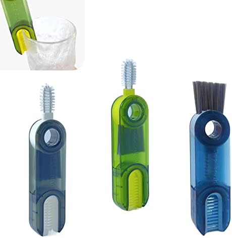 3 Pcs 3 in 1 Multifunctional Cleaning Brush Water Bottle Cleaner Brush Straw Cup Lid Crevice Cleaning Tools Kitchen Cleaning Tool
