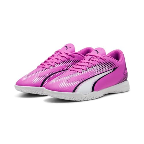 PUMA Tênis de treinamento unissex para crianças Ultra Indoor, Poison Pink-Puma Whi, 1.5 Big Kid