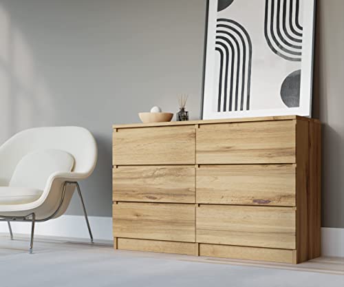 Dati tecnici: lunghezza 120 cm, altezza 78 cm, profondità 38 cm, numero di cassetti: 6 cassetti, spessore pannello: 18 mm, materiale: laminato.