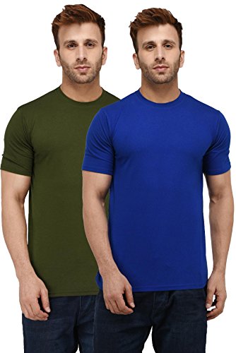 Image of London Hills Solid Cotton Blend Half Sleeve Regular Men Round Neck Tshirts | T Shirt For Man | Tshirt | Shirts Men | Tshirt For Man | T-shirt | T-shirts | Stylish | Gym Wear For Workout | MultiColored