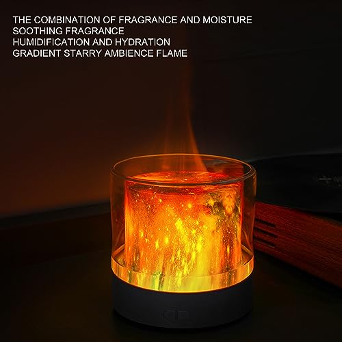 Humidificateur d'aromathérapie à ultrasons 300ml avec diffuseur effet flamme et veilleuse étoilée - 8