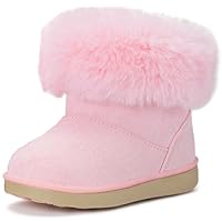 Gaatpot Baby Boots, Girls' Boots, Winter Shoes, Snow Boots, Children's Slip-On Boots, Warm Plush Lined, Comfortable, Rabbit Ears, Shoes, EU 20-29, pink, 7 UK Child