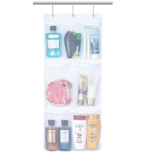 Lifewit Cruise Essentials Shower Caddy Must-Have 7 Pockets Hanging Bathroom Organizer with Quick-Dry Mesh Portable Shower Bag to Storage Soap Shampoo for RVing Travel Camping White 1 Pack