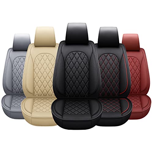Lingvido Breathable And Waterproof Faux Leather Automotive Seat Covers For Cars Suv Pick-Up Truck Sedan,Universal Anti-Slip Driver Seat Cover Accessories ​With Backrest (Full Set, Black) #TOP7