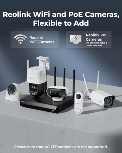 Image of REOLINK 4K 16CH WiFi NVR with Wi-Fi 6 and 2.4 /5 GHz Dual-Band WiFi, Non PoE | Built-in 2TB HDD, Support 16MP /12MP /8MP /5MP /4MP Reolink Cameras, 24 /7 Recording Home Security Camera System, RLN12W