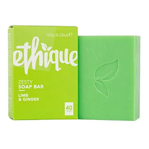 Ethique Zesty Lime &amp; Ginger Soap Bar - Body Wash for All Skin Types - Plastic-Free, Vegan, Cruelty-Free, Eco-Friendly, 4.23 oz (Pack of 1)