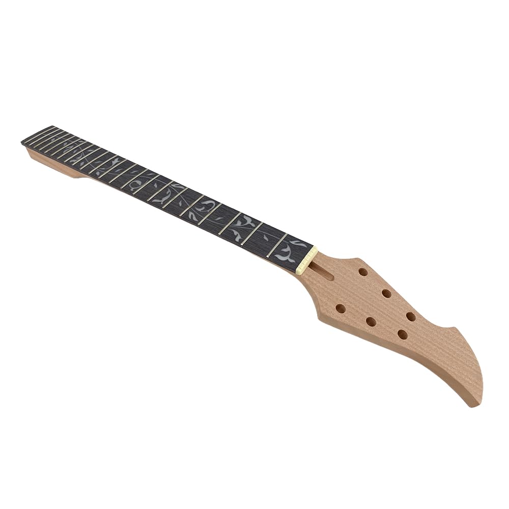Mahoń Gitara Elektryczna Wymiana Szyi 22 Progi 63 cm Normalna Nakrętka Palisander Podstrunnica Biały Wykwintne Wkładki Śruba na pięcie (1)
